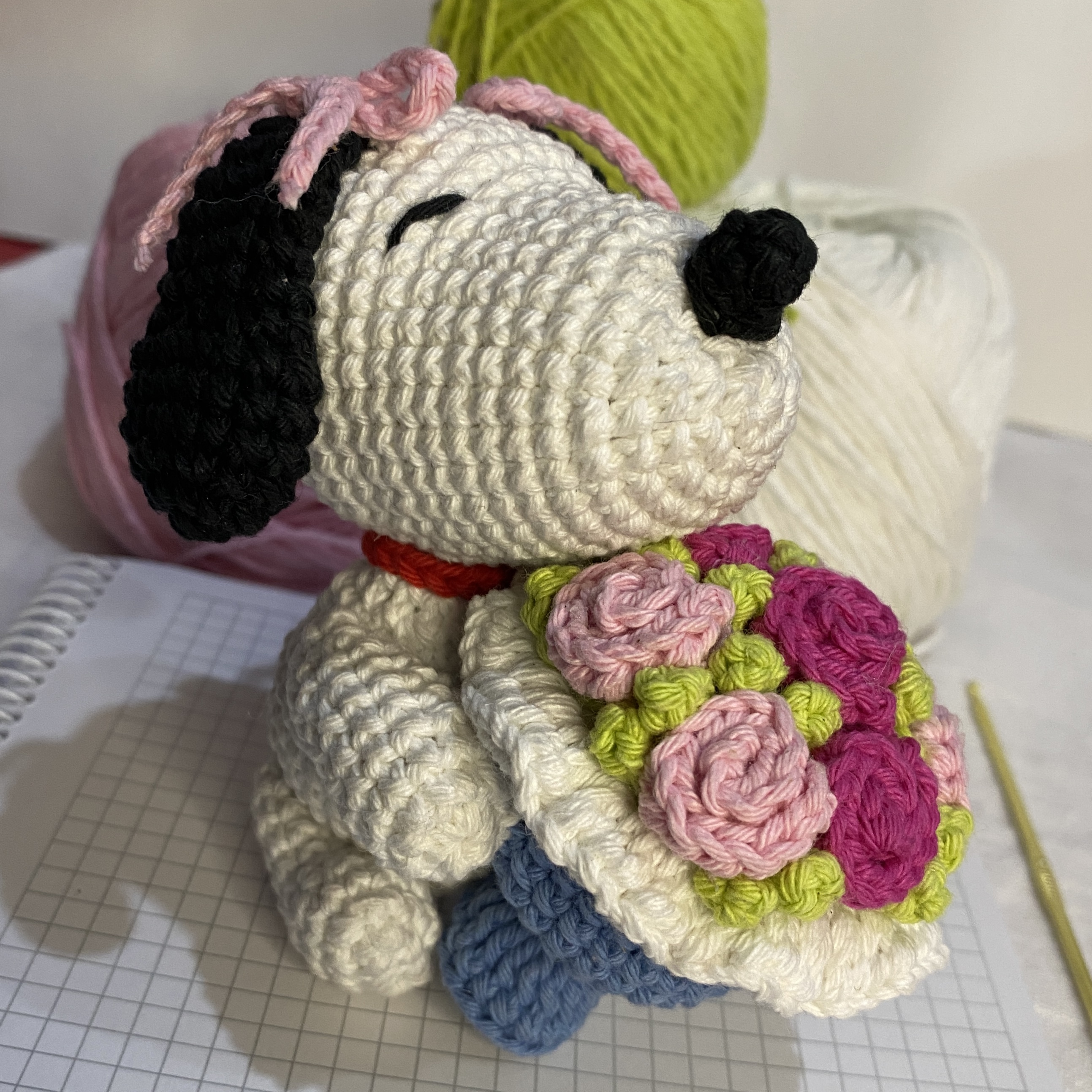 imagen de snoopy a crochet